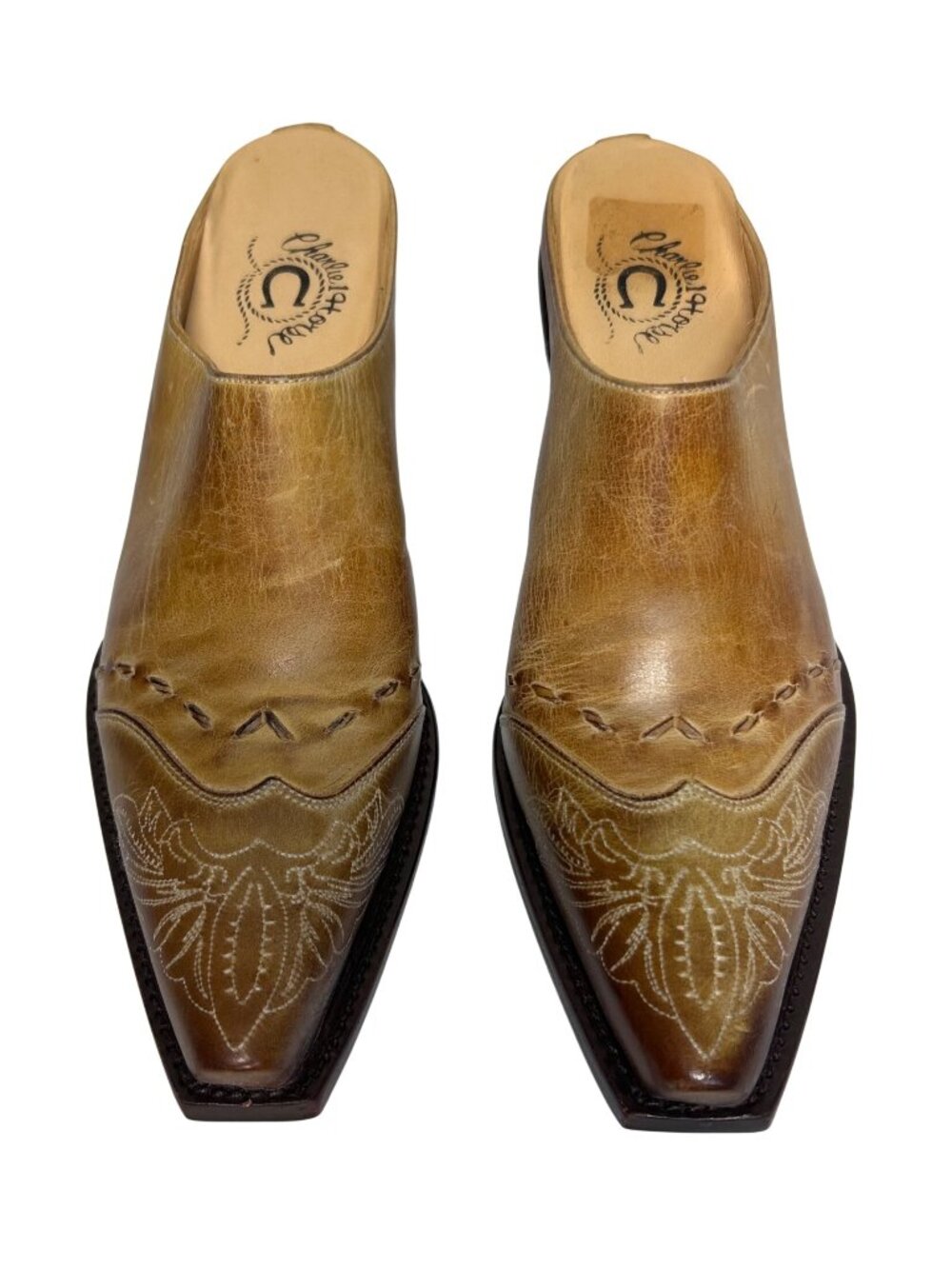 Charlie 1 Horse Women’s Western Mule Shoes Leather Handcrafted Brazil Tan Brown